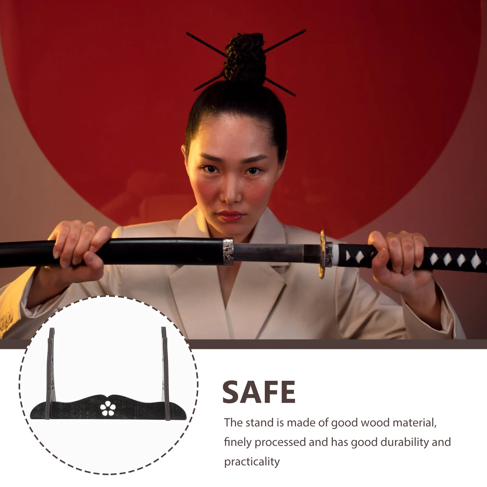 

Flute Display Stand for Rack Shelf Displays Flutes Wood Sword Desktop Picture Stands