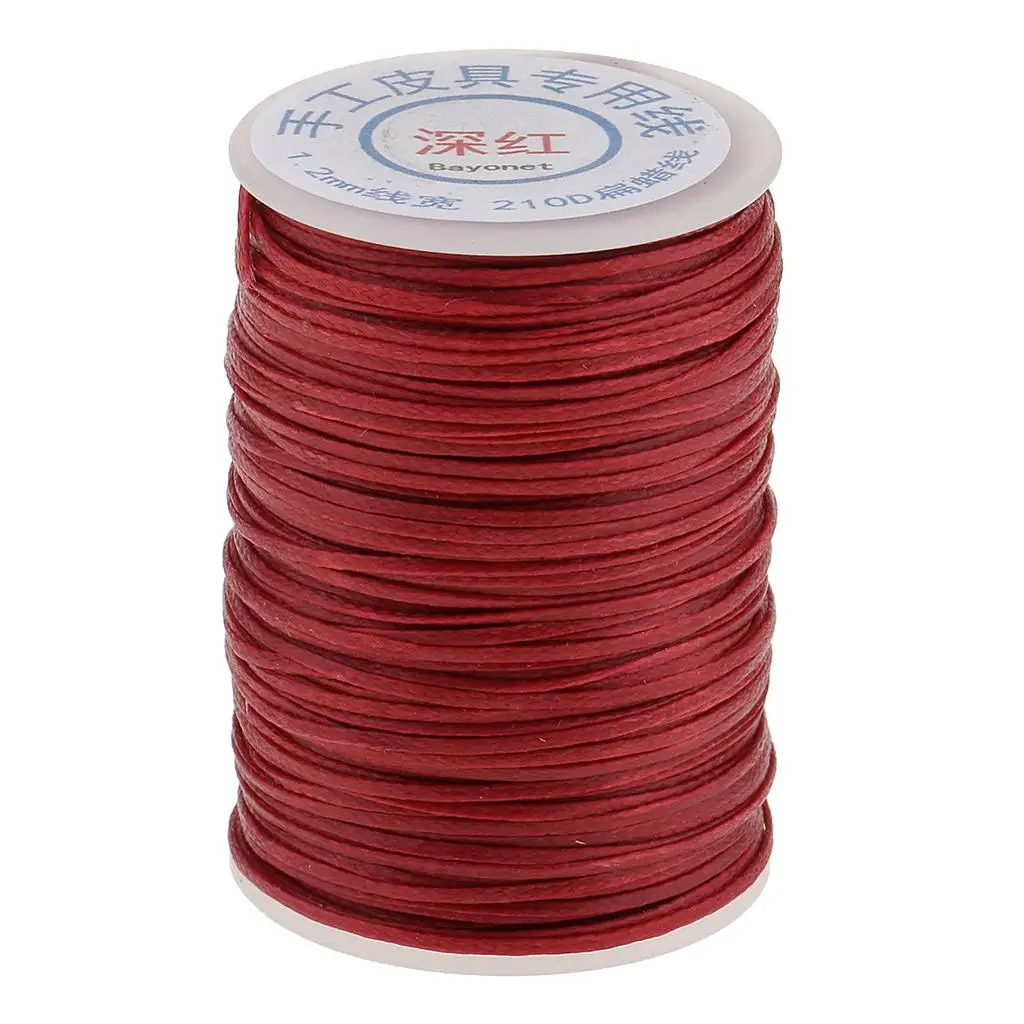 3-6pack 70 Meters Flat Line Waxed Thread for Leather Craft 1.2mm red