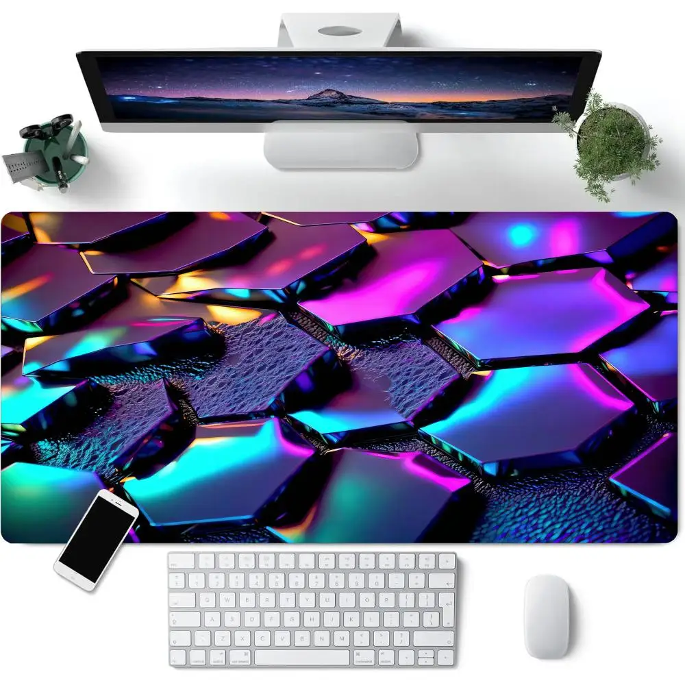 

Hexagonal geometry Mouse Pad Large Computer Office Game Table Mats XXL Rubber Anti-slip Gaming Keyboard Mousepads Long Desk Pads