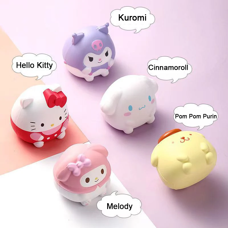 Sanrio Toys Hello Kitty Decompression Squeeze Doll Kuromi Cinnamoroll Stress Relief Relaxing Hand Pinch Fidgeting Model Toy Gift