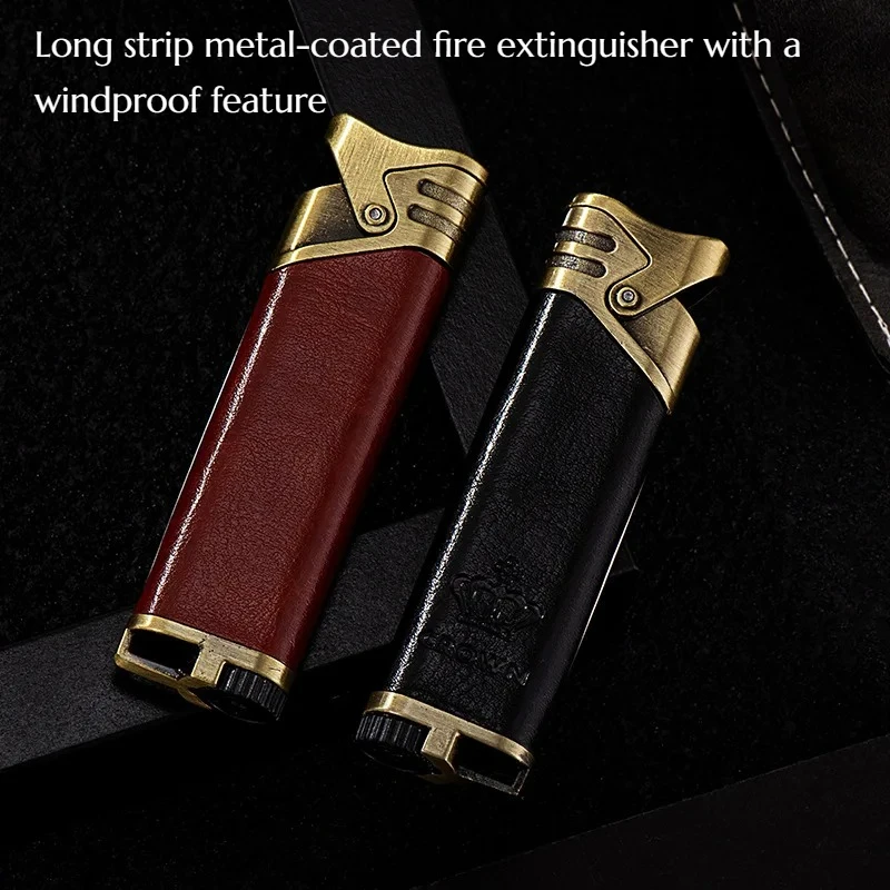 

Long Metal Sheet Inflatable Windproof Lighter for Men As A High-end Business Gift Direct-flow Cigarette Accessory.