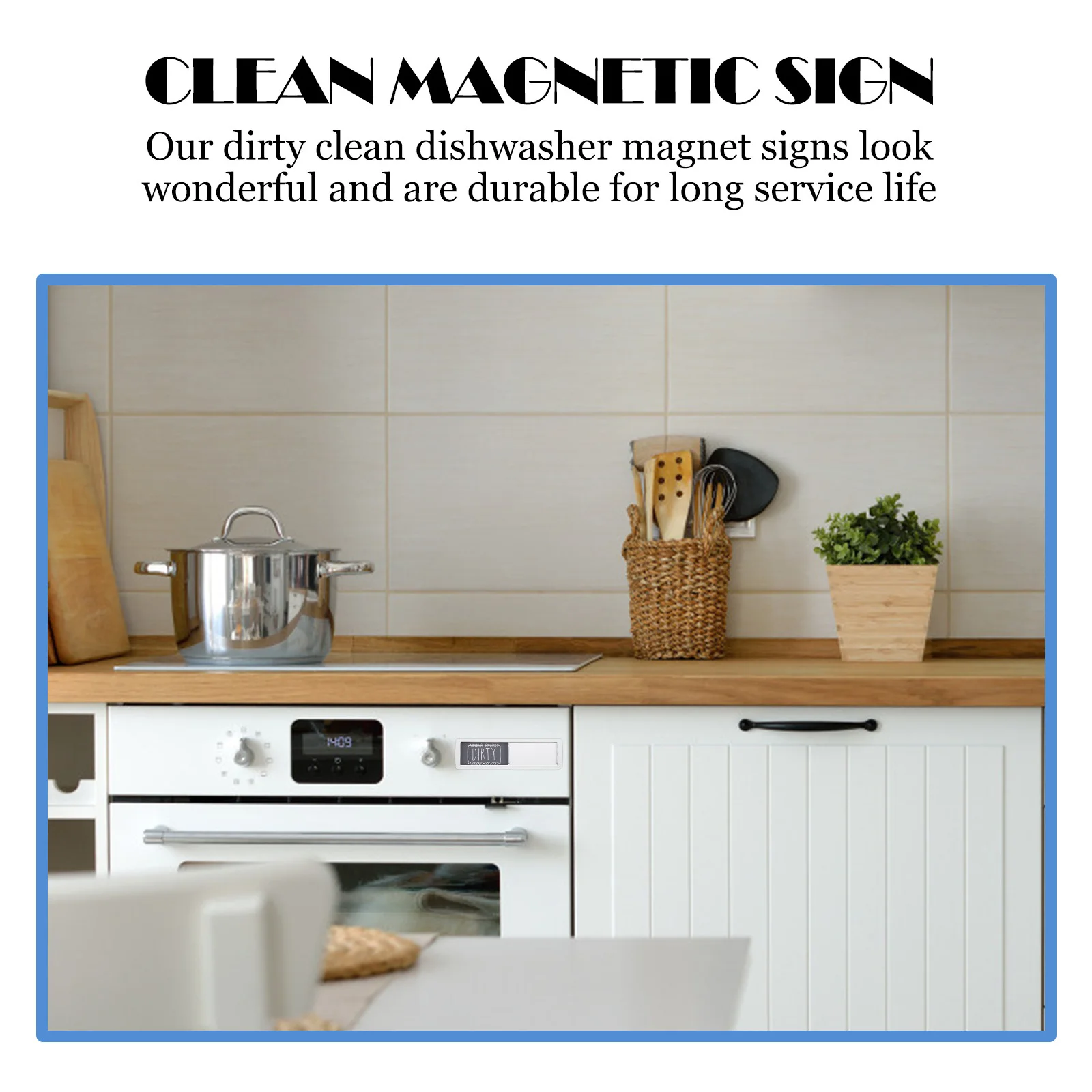 

1Pcs Dishwasher Magnet Sign Dual Side Clean Dirty Indicator Magnetic Dishwasher Cleaning Reminder Dual Side Magnet Sign