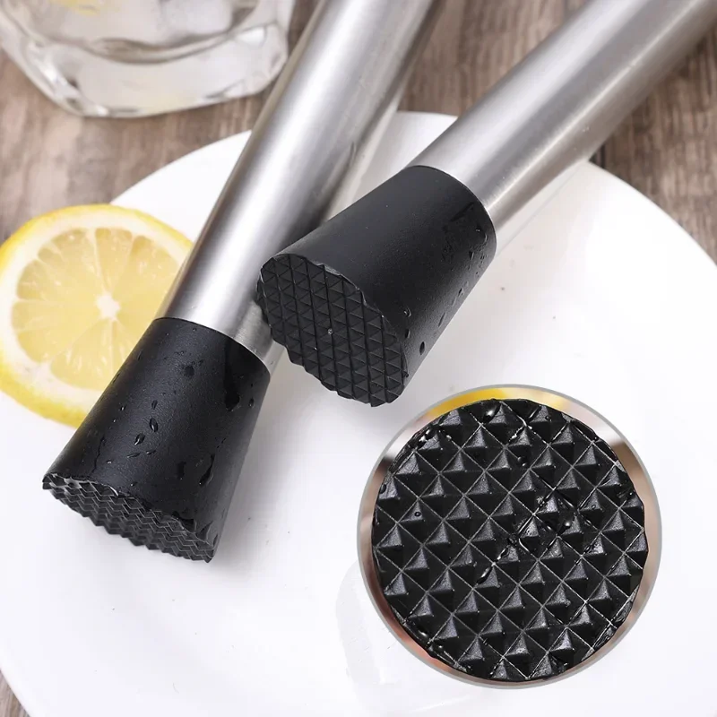 Fruit Lemon Muddle Pestle Stainless Steel Crushed Ice Hammer Multifunctional Popsicle Sticks Cocktail Swizzle Stick Bar Tools