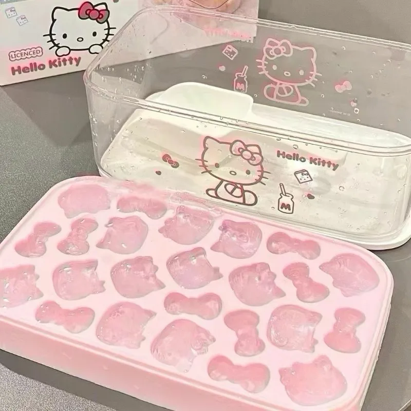 

Hello Kitty Ice Box New Large Capacity Convenient High Beauty Cartoon Cute Refrigerator Food Grade Silicone Ice Making Wholesale