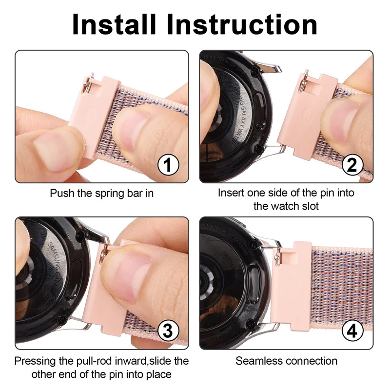 Nylon band For Samsung Galaxy watch 6/4/Classic/3/5/pro/Active 2 20mm/22mm Sport breathable wristband correa galaxy watch 7 6 5