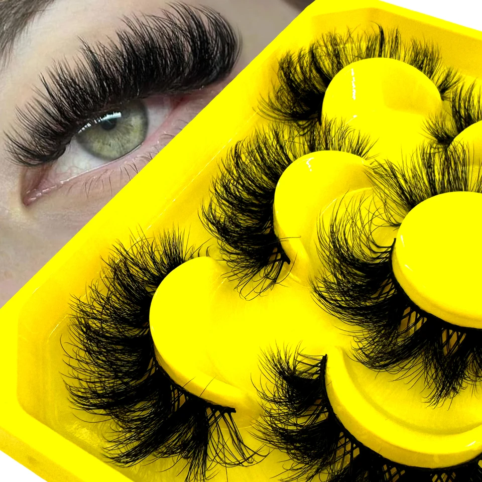 Pestañas postizas MKYDCG nuevas esponjosas y largas, 3D de visón sintético, naturales, dramáticas, suaves y voluminosas 5