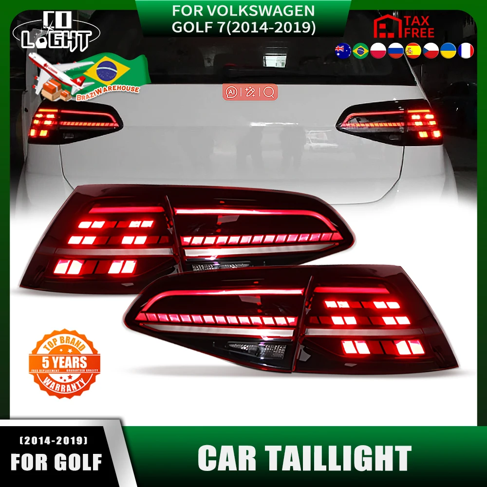 

Pair Of Car Tail Light Assembly For Volkswagen VW Golf 7 mk7 Golf 7.5 mk7.5 2013 2014 - 2020 LED Brake Flowing Water Flicker