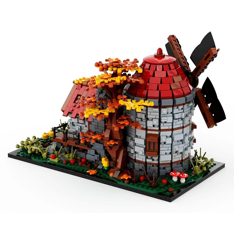 Moc قوالب بناء وحدات طاحونة صغيرة-القرون الوسطى الخيال نموذج التكنولوجيا وحدات القلعة كتل عيد الميلاد مجموعة لتقوم بها بنفسك لعبة الهدايا #4