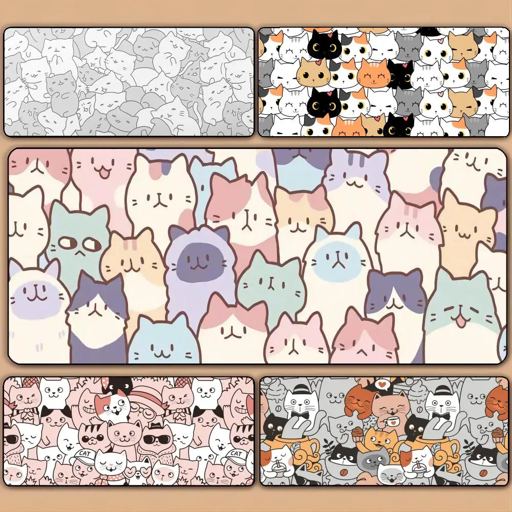 

Lots of soft and cute cats! Cute and valuable gaming office mouse pad and rubber non-slip desk mat!