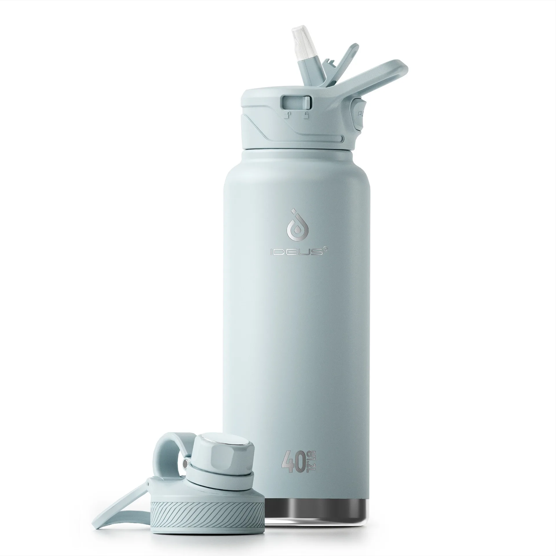 

Изолированная бутылка для воды I deus из нержавеющей стали, большая вместимость с 2-мя герметичными LIDS, двухслойная чашка с вакуумной изоляцией, портативная