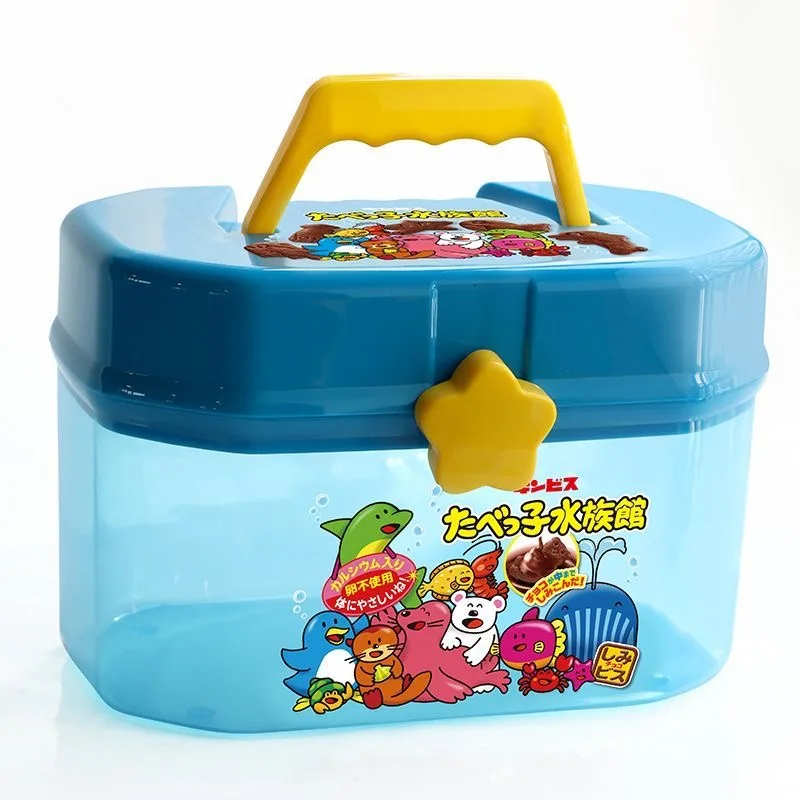 Cute Cartoon Kids Double Layers Storage Box Portable Plastic Toys Crayon Snack Building Block Organizer Eco-Friendly Material