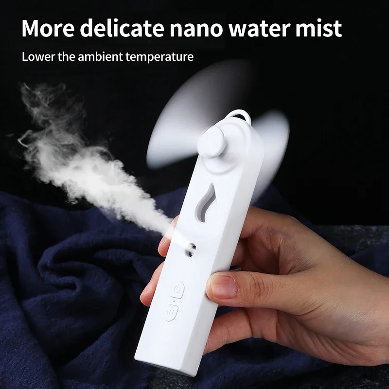 Mini Handheld Fan USB Nano Sprayer Diffuser Air Humidifier Portable Silent Ventilator Rechargeable Battery 500mAh