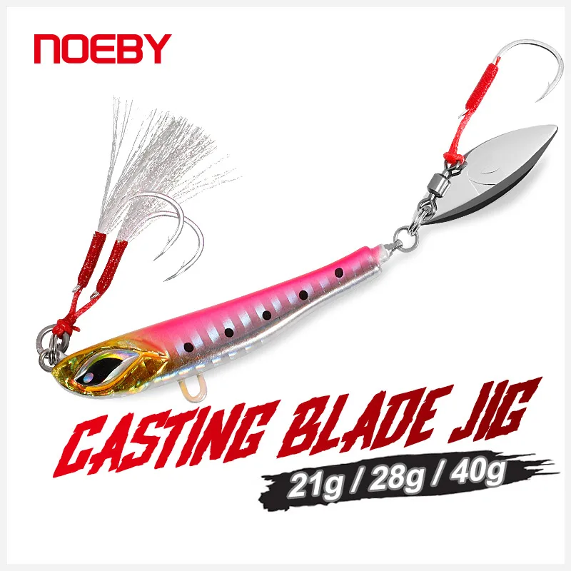 

Noeby Blade Jig Lure 21g 28g 40g 60g Shore Casting Metal Jig Spoon Jigging Tail Spinner Artificial Hard Bait Sea Fishing Tackle