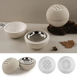 Round Aromatherapy Burner Silicone Mold DIY Spherical Incense Ashes Catcher Plaster Molds Resin Concrete Making Home Craft Decor