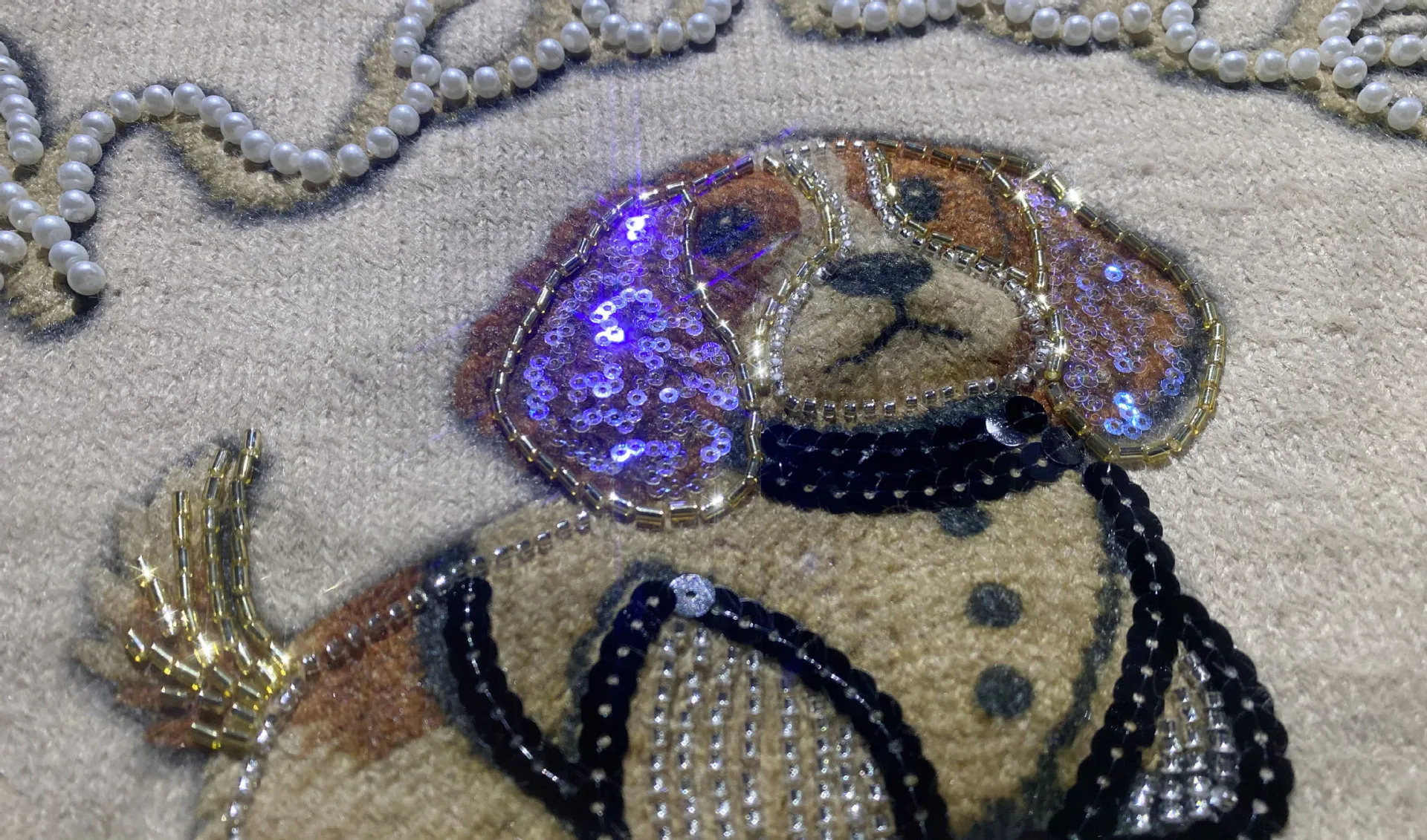 캐주얼 오버사이즈 스웨터 여성 빈티지 의류 만화 비즈 장식 스팽글 자수 긴팔 풀오버 니트웨어 루즈 스웨트셔츠