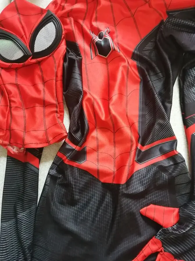 Lontano da casa Spiderman Costume Cosplay Adulti Bambini Zentai Suit Halloween Supereroe Body Uomo Ragazzi