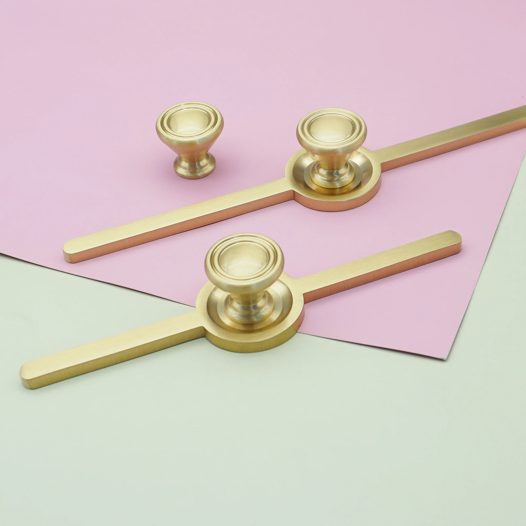 MFYS Solid Brass Drawer Knobs with Backplate Gold Kitchen Cabinet Handles Modern Wardrobe Pulls Light Luxury Furniture Hardware