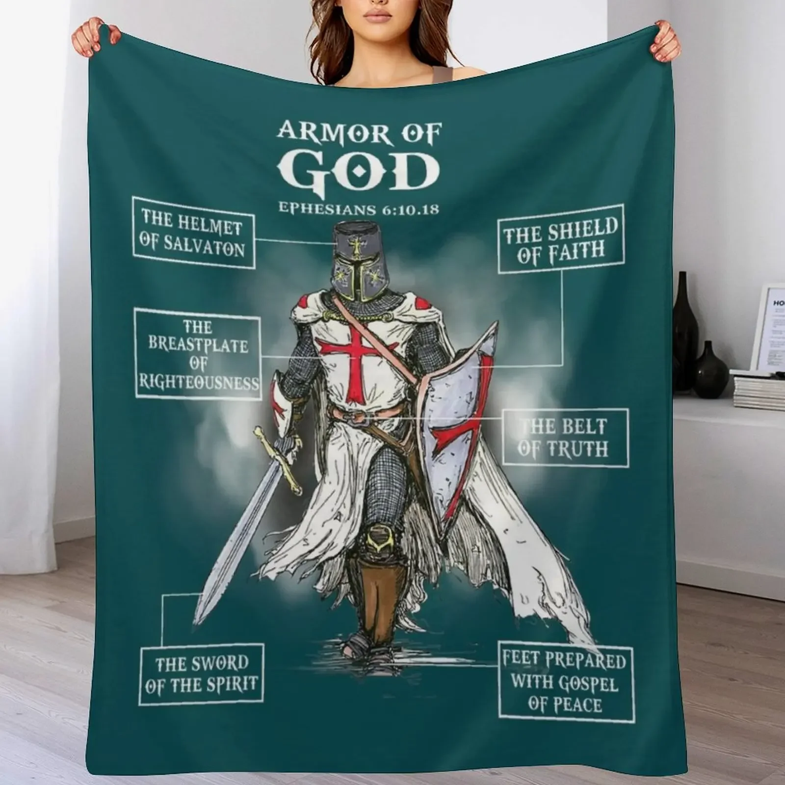 

armor of god bible verse great religious christian Throw Blanket Warm Comfortable Blanket Gift for Parents Friends