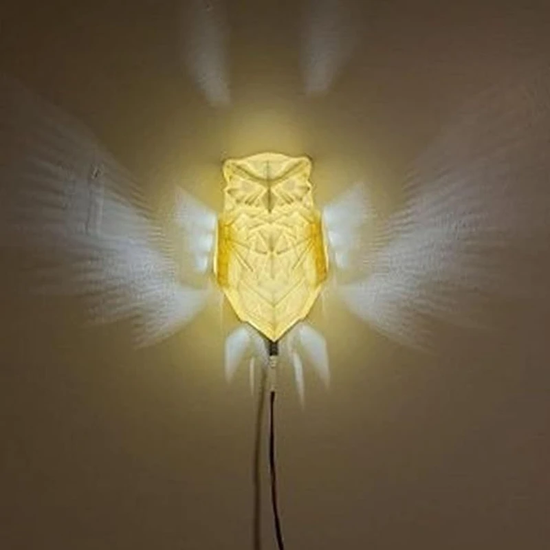 

Owl Bird Wall Lamp 3D Animal Statue Projectors Light Modern Creative Sconce Wall Light 3D Print Lighting Ornament Decors