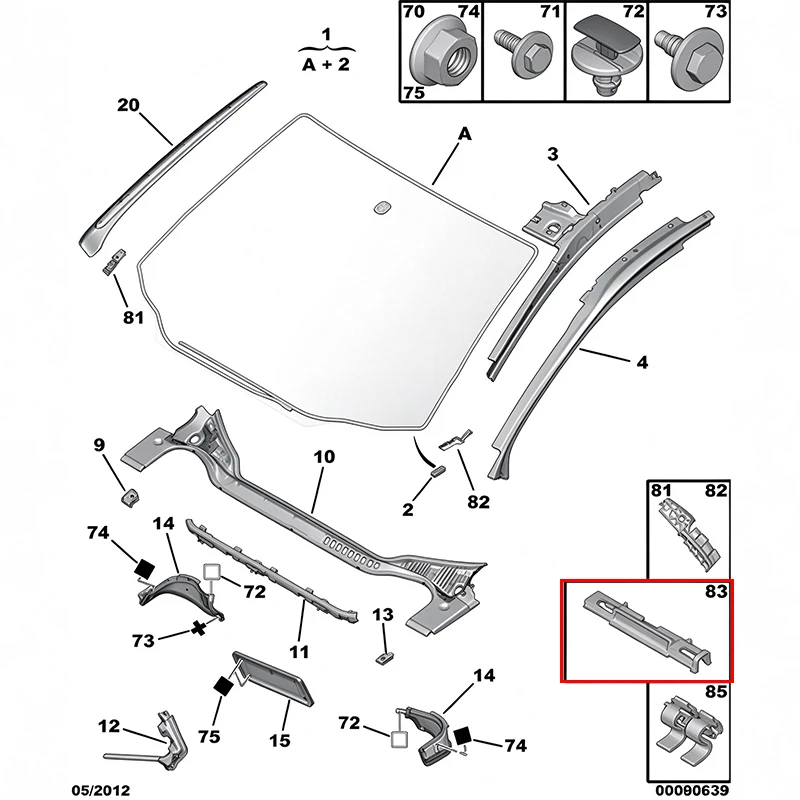 Windshield Windscreen Moulding Trim Clip Retainer 812398 811025 for Peugeot 4008 508 3008 5008 308CC Citroen C4 C5 C6 DS4 DS5