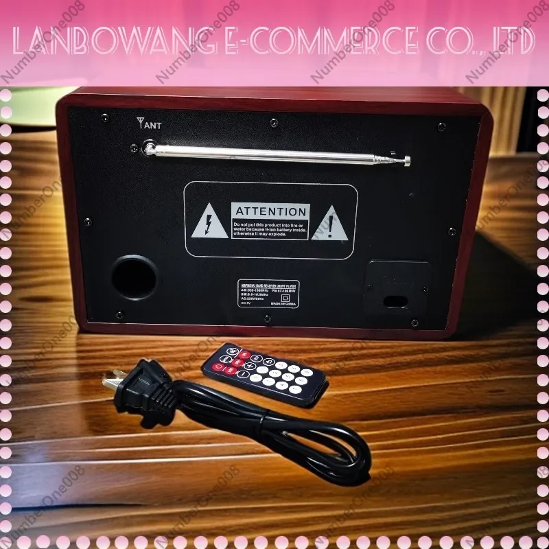 Retro Desktop Radio Bluetooth Speaker, FM MW SW Multi-band Radio with Remote Control, Home Decor Table Clock view 3