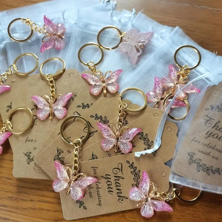 1/5/10/20/50/100pcs Gift for Her/Him: Set of 36 Butterfly Keychains—Party Gift, Wedding Favors, Housewarming Party, Party Favors