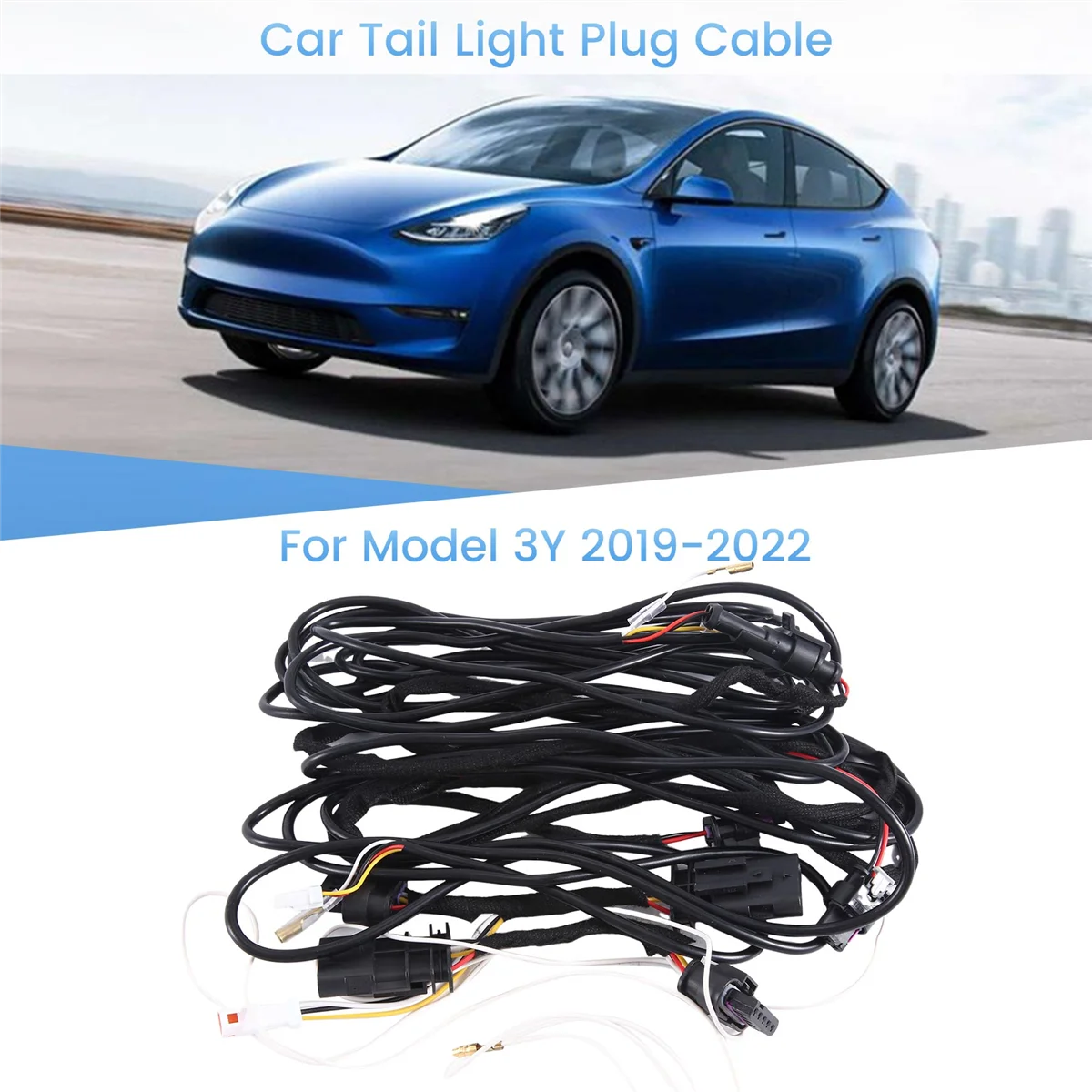 Kabel Plug lampu belakang mobil, untuk Tesla Model 3/Y 2019-2022