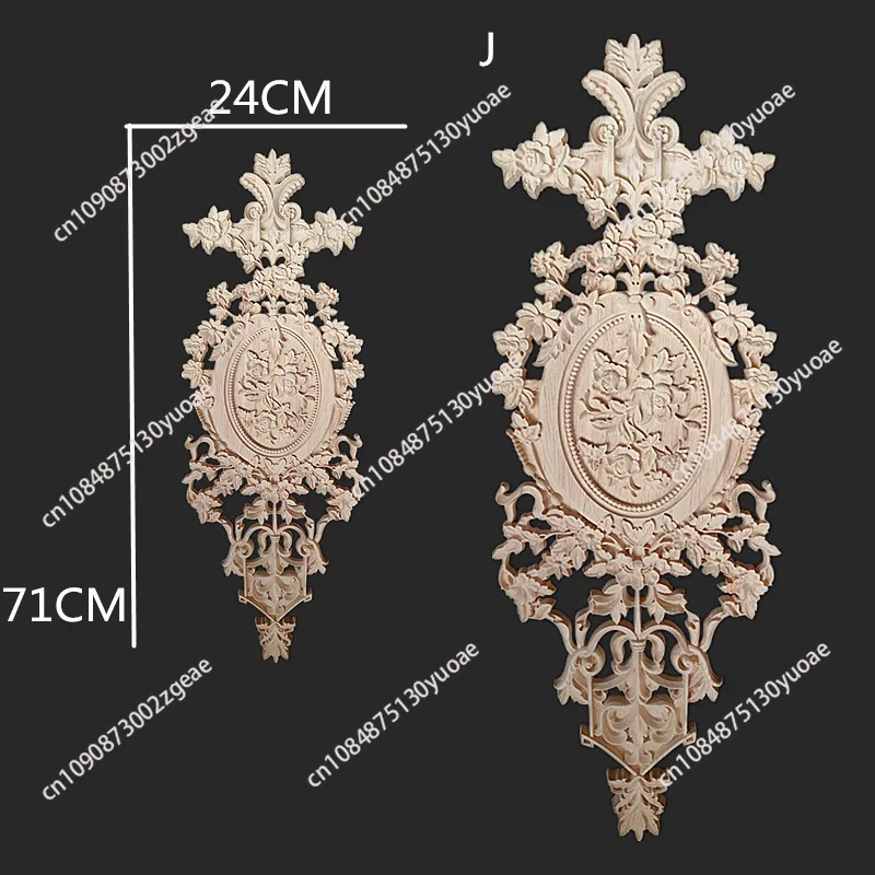 Vintage Home Decor Floral Carving Wood Corner Decal Wall Door Cabinet Furniture Mini Decorative Statuette