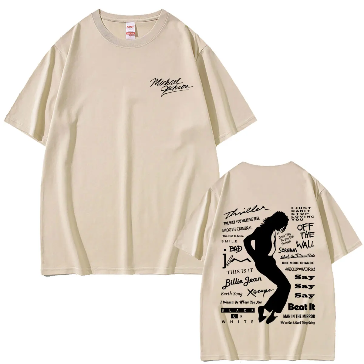 Classic Michael Jackson Album Logo Graphic T Shirt Men Women Clothing Vintage Gothic Rock T-shirt Men's Punk Oversized T-shirts
