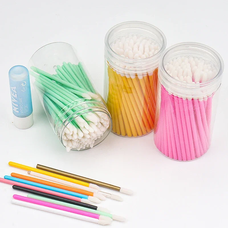 100 pcs Barrel Mascara Wands Applicator Disposable Lip brushes Cosmetic Eyelash Brush women Make Up brushes Tools