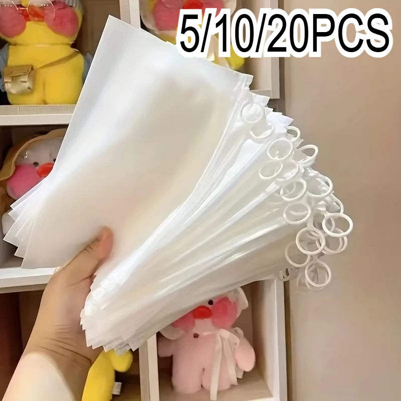 

5/10/20PCS Simple Transparent PE Zipper Pencil Bag Multifunctional Storage Transparent Zipper Plastic Bag