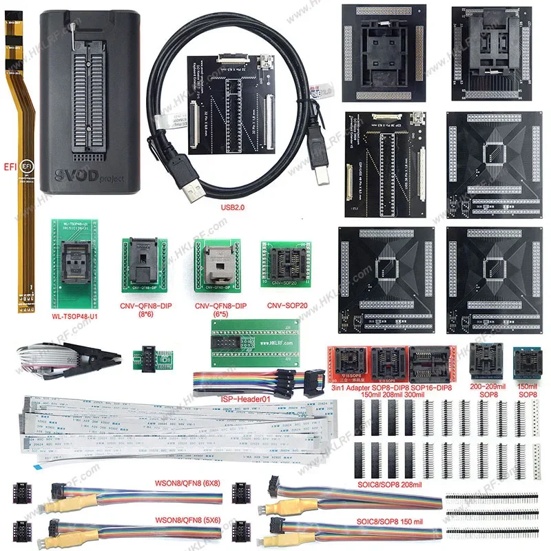 Full Kit SVOD 4 SPI Programmer VER-4 SVOD4 Project Programmer +22 Adapter ZIF BGA128 ZIF TQFP128p Debug PCB +EFI Ribbon Cable