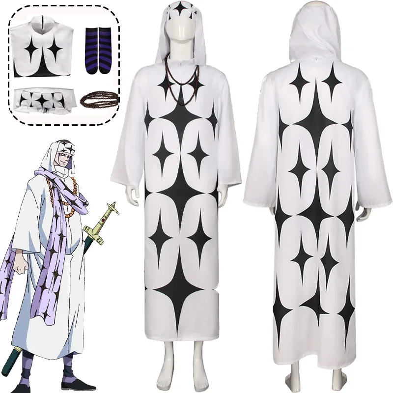 

CosplayAnime Piece Pell Cosplay Costume White Long Robe Uniform Headwear Necklace Suit Halloween Carnival Party Clothes for Adul