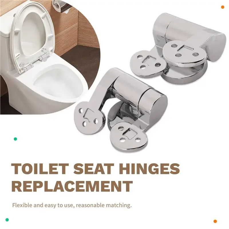 Toilet Seat Hinge 1Pair Replacement Stainless Steel Hinges for Toilet All Seat Cover Lid Soft Close Fittings