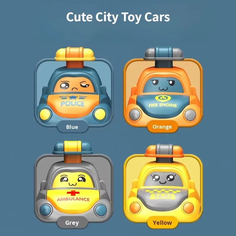 รถของเล่นการ์ตูนขนาดเล็ก กดแล้ววิ่ง รถแรงเฉื่อยดึงหลัง ของเล่นเสริมพัฒนาการเด็กเล็กแบบมอนเตสซอรี่