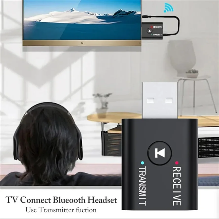 Adaptador USB inalámbrico Bluetooth 5,0, transmisor para ordenador, TV, portátil, altavoz, auriculares, receptor Bluetooth, 2 en 1