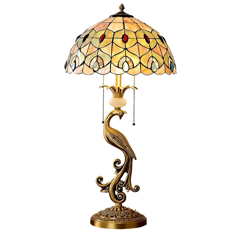 All-copper shell desk lamp American-European pure copper, bedroom, living room, bedside high-end decoration