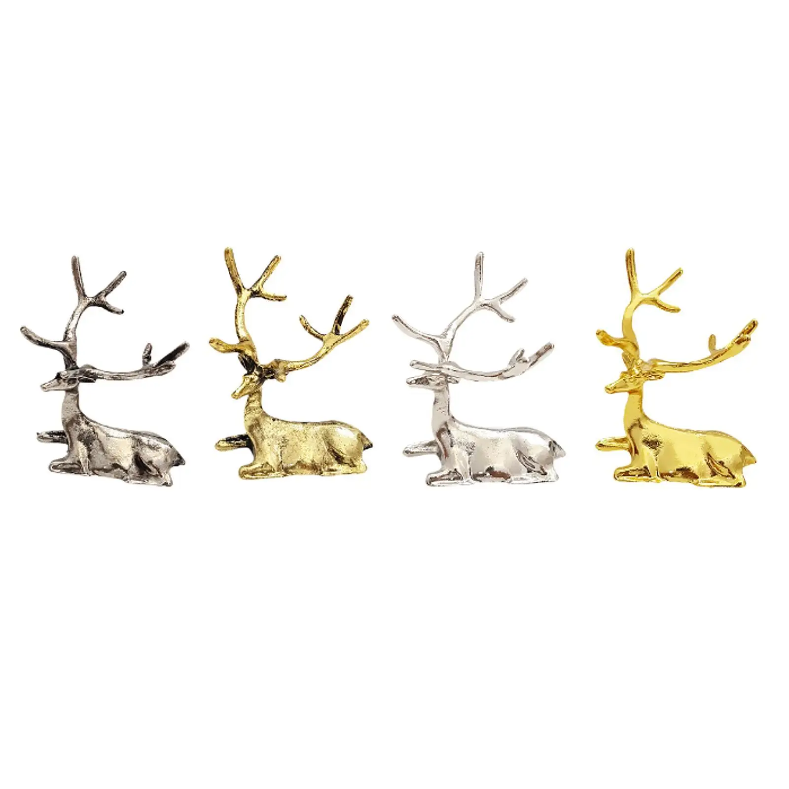Decorative Deer Statue Indoor Metal Reindeer Ornament Bookcase Shelf Decor for Bedroom Office Tabletop Collectible Artwork Gift