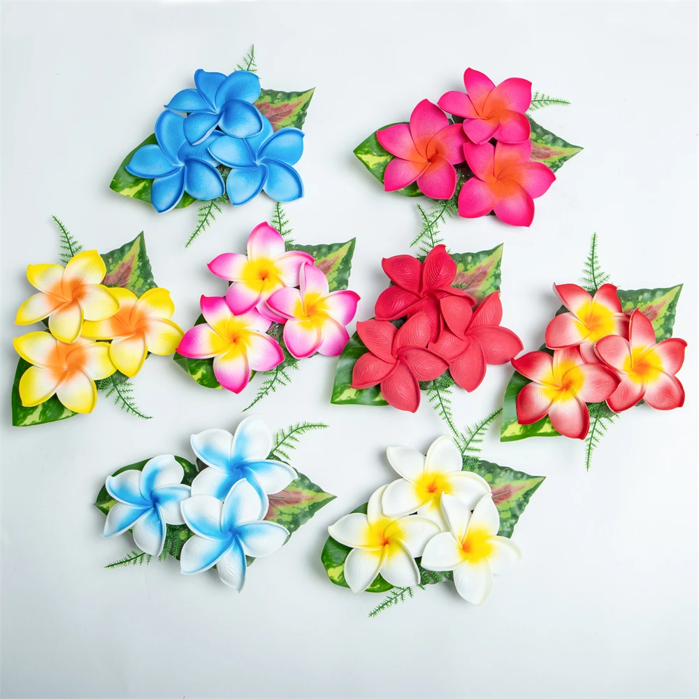 Plumeria Hair Clip Tropical Hair Flower Wedding Headpiece Hawaiian Hula Dance Hair Accessories Luau Party Bridal Fascinator