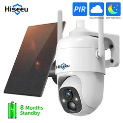 Hiseeu 3MP Cloud AI WiFi Video Camera Giám Sát An Ninh Pin Sạc Với Bảng Điều Khiển Năng Lượng Mặt Trời Ngoài Trời Pan & Nghiêng Không Dây