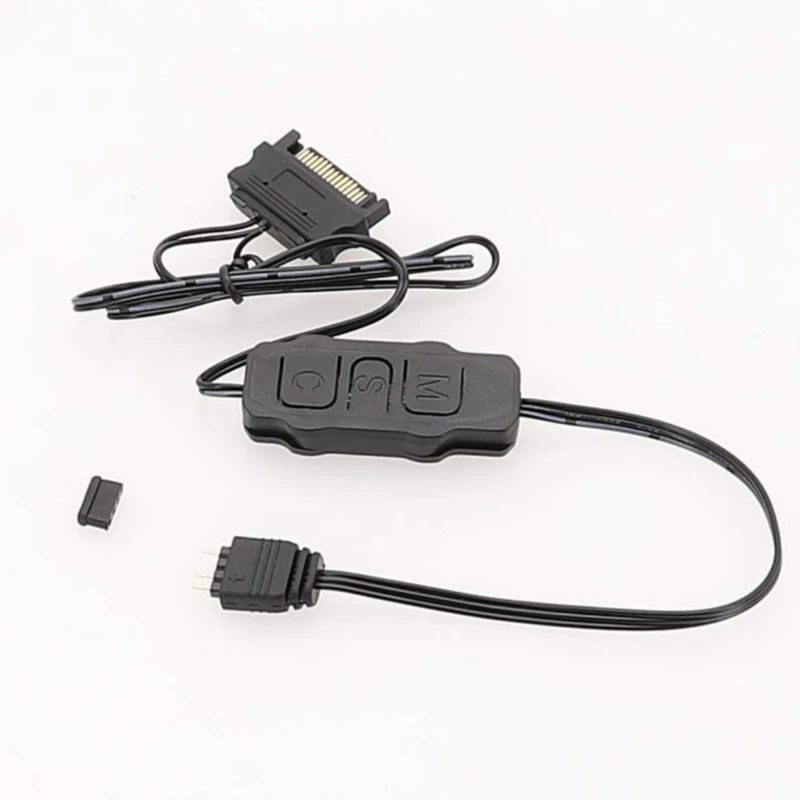 SATAs Power Cable for 5V 3Pin and 12V 4Pin RGBs Fan with Easy Installation PWM 601F