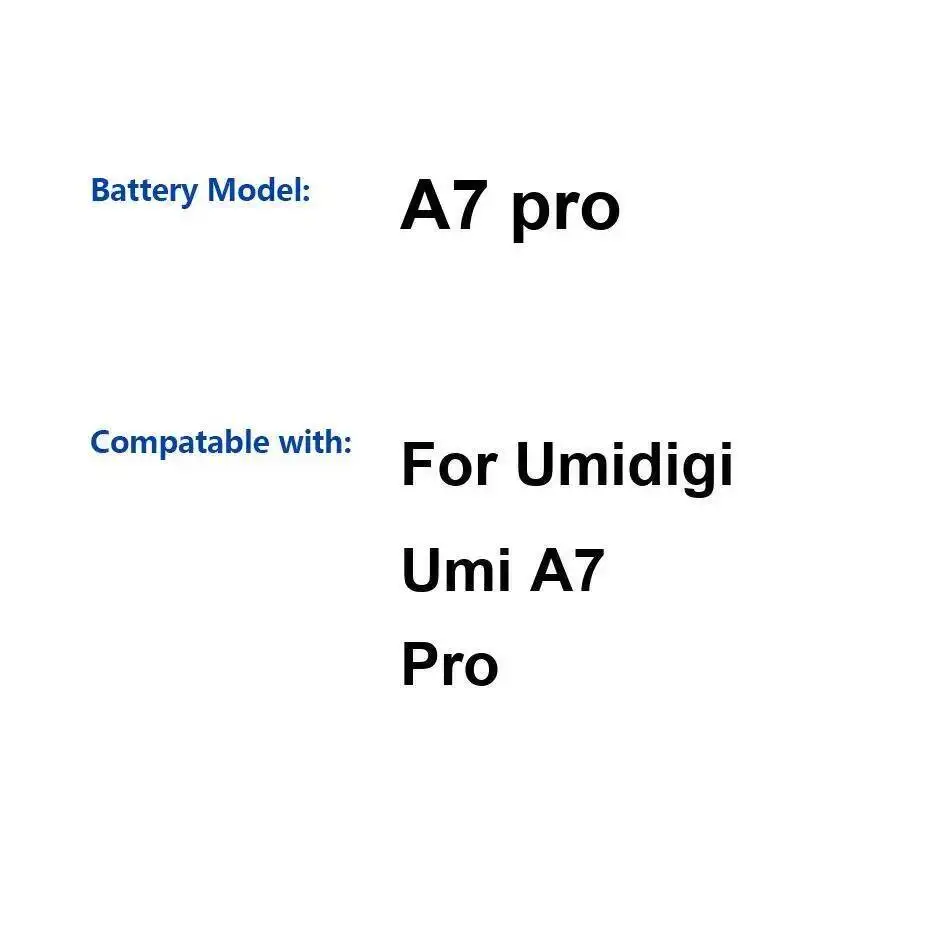

Аккумулятор мобильного телефона для Umidigi Umi A7 Pro 4150 мАч, высокая производительность