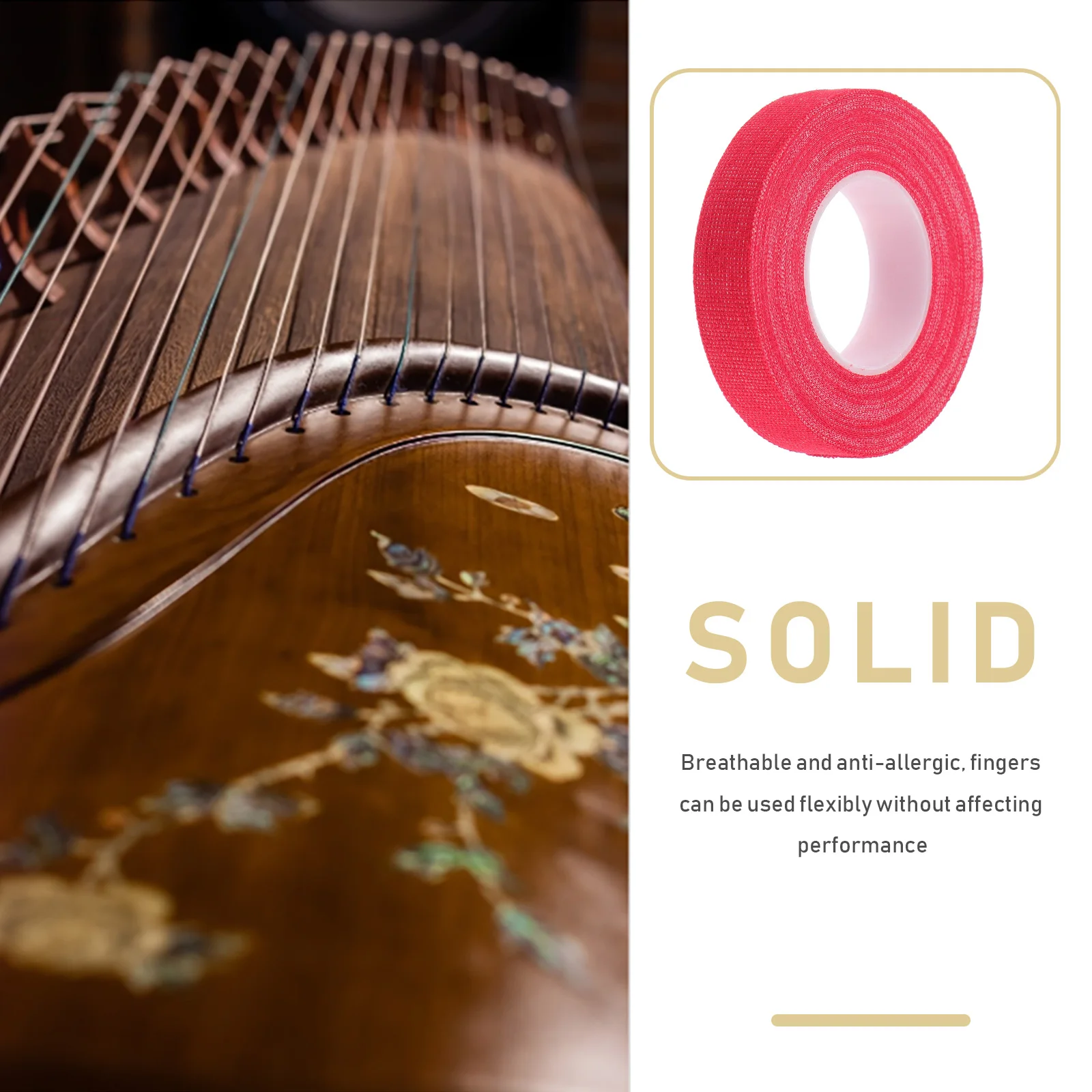 

5 Pcs Guzheng Tape Cotton Finger Adhesive Medical Guard Protectors Breathable Tapes for Red Chinese Nail Child