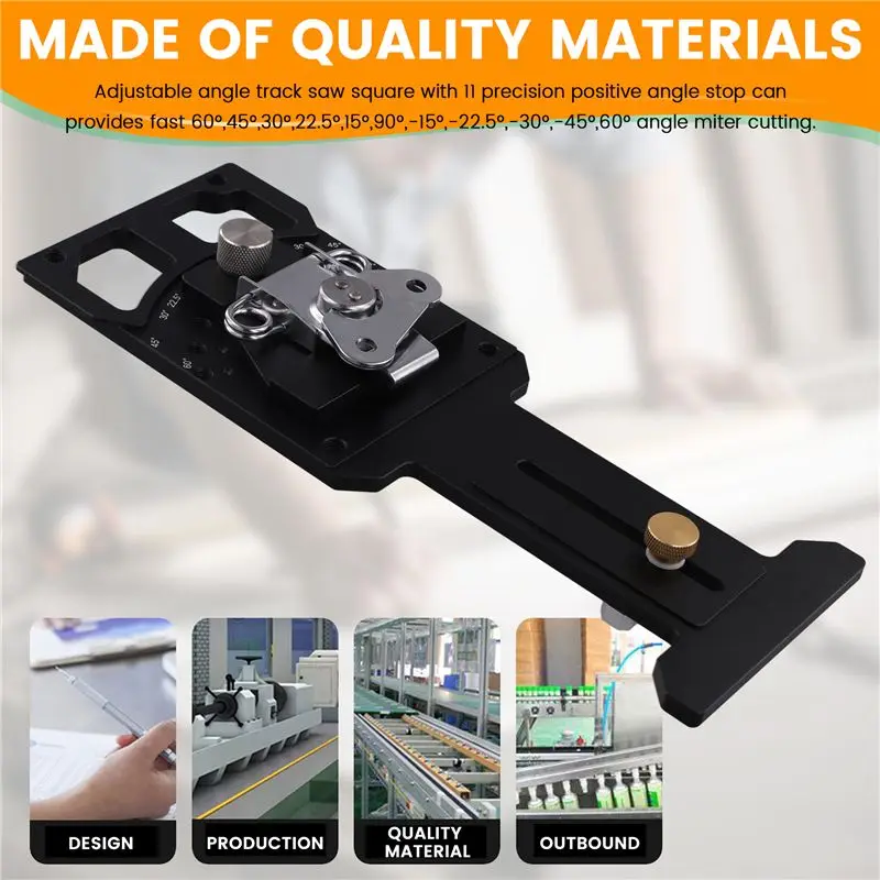 AS94-Adjustable Angle Track Saw Square Guide With 60° To 60° Quick Positive Angle Stop 90 Degree Right Angle Rail