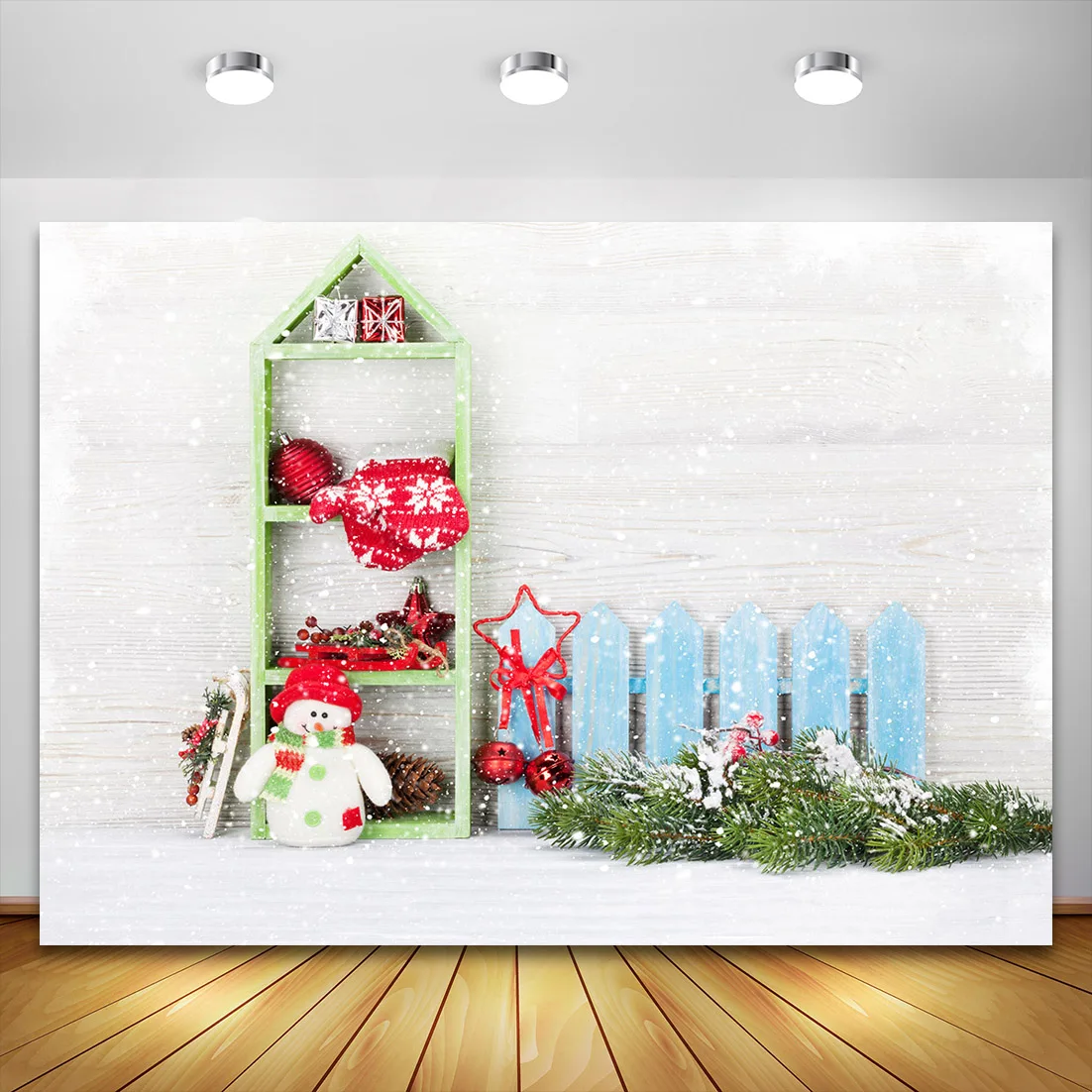 Christmas Photography Backdrop Photocall Wooden Wall X-mas Baby Portrait Party Decor Background Photographic Kids Photo Studio