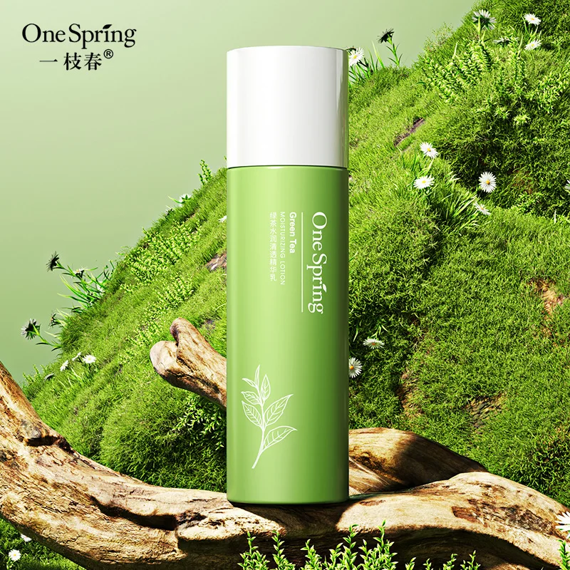 Bioaqua OneSpring Green tea of water embellish clear beautiful skin moisturizing hydrating facial treatment essence lotion