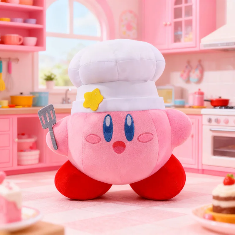 

2025 Новый шеф-повар Кирби, супер милая кукла, подушка, кукла-захват, плюшевая игрушка, подарок на день рождения, девичье сердце, подушка для сна, украшение комнаты