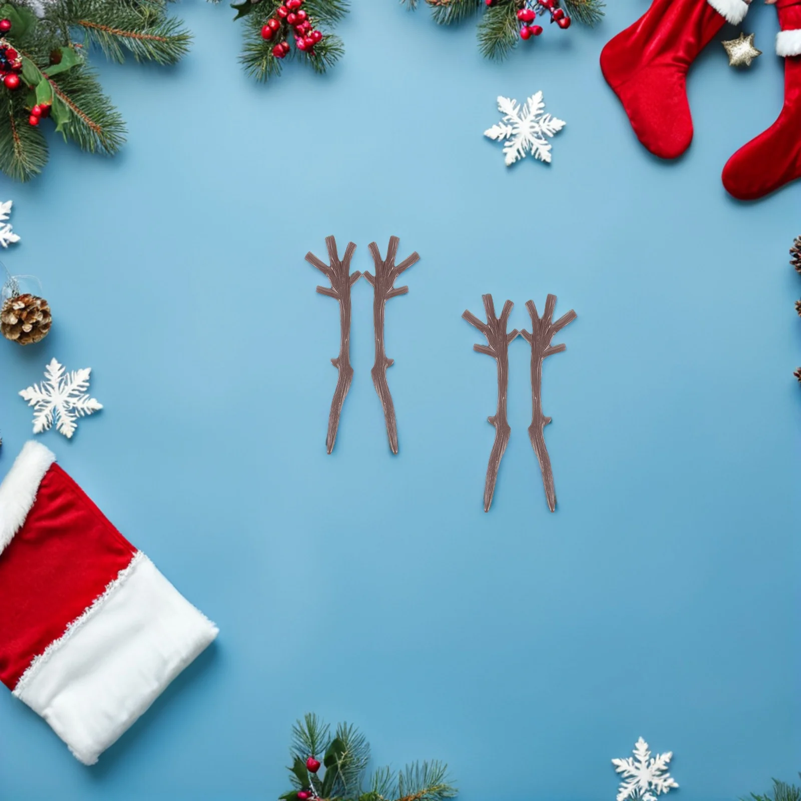 

200Pcs Artificial Antler Dried Tree Branch Plastic Twigs Christmas Snowman Craft Accessories Reusable Deer Antler Ornaments