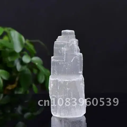 

Natural Gypsum Cylindrical Tower Spar Sculpture Modern Moroccan Crystal Ornaments Figurine Craft Home Decor Collection Gifts 1PC