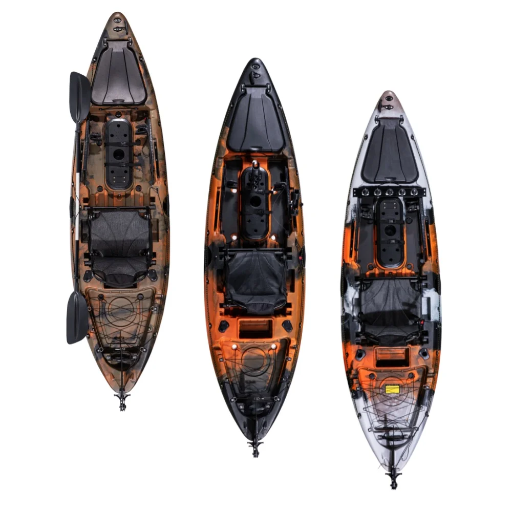 10ft 3m LLDPE Sit-On-Top Single Person Fishing Kayak Plastic Hull With Paddle For Lake River Freshwater Outdoor Angling Vessel